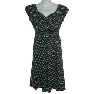 Side CCA Dress Retro Polka Dot Pinup Rockabilly 50s Style Kawaii Black Whimsical
